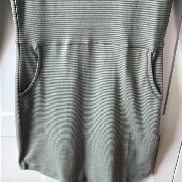Synergy Organic Clothing Green Striped Reset Dress Kalamata Long Sleeve Womens M - Picture 7 of 10